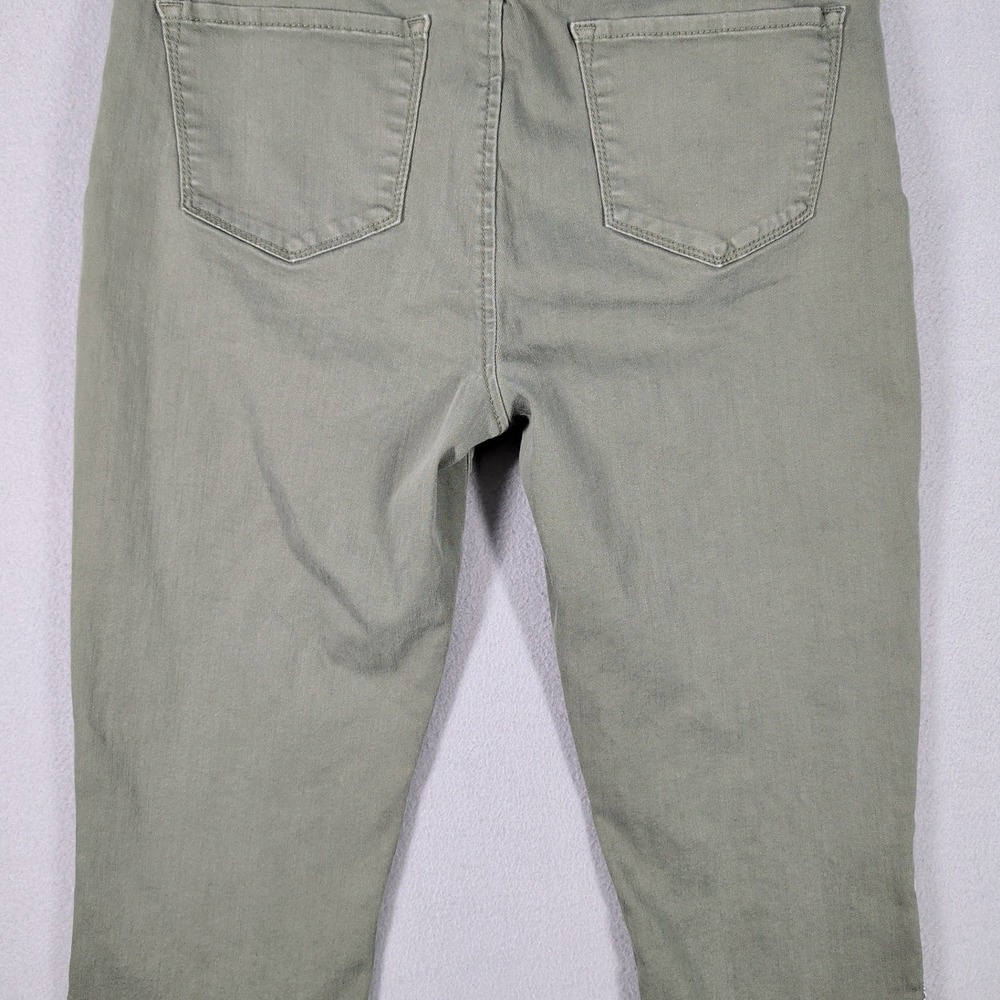 NYDJ Pants Women's 14 Olive Green Cotton Blend Cropped Embellished Hem Casual - Picture 16 of 16